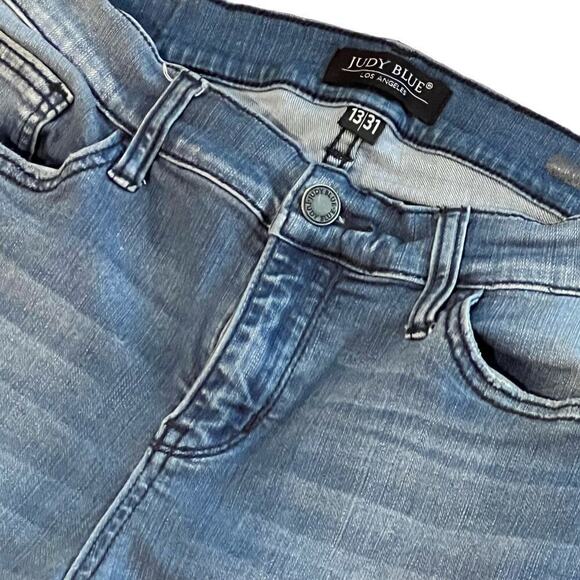 Judy Blue Skinny Fit Raw Ankle Hem Jeans Style JB8272MD Sz 13/31 RN 116380 - Picture 9 of 10